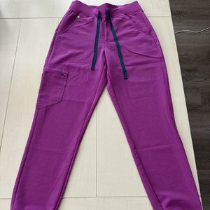 Figs Bright Fuchsia Zamora High Waisted - Jogger Scrub Pants - XS